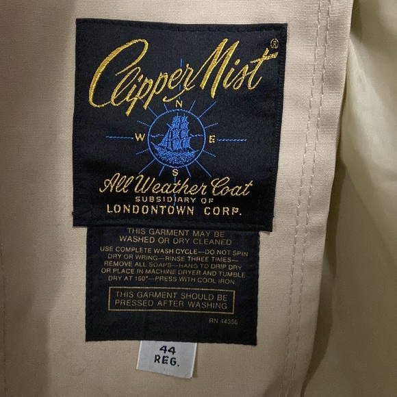 CLIPPER MIST Trench Coat Shell ONLY Button Down Jacket Tan Beige Size 44 Regular - Picture 7 of 12